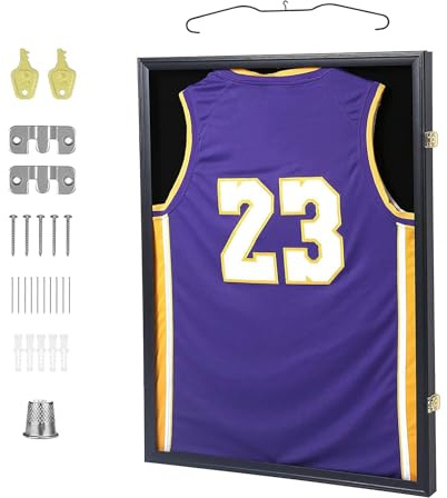 Cainor Trikot Bildram 60 × 80, träram för fotbollströjor, baskettröjor, ishockeytröjor och sportmemorabilia, med låsbar ram för skjortor