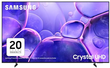 Samsung Smart TV 75'' U8000F Crystal UHD 4K TV, Crystal Processor 4K, Motion Xcelerator, Gaming Hub, Knox Security, Metal Stream Design [2025]