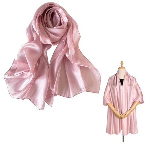 QOWUXHZ Chales Mujer Bufanda Mujer Chales Y Envolturas Pañuelo Seda Mantón Moda Chal Estolas Fular Boda Fiesta Chiffon Bufanda Rosa Regalo Del Día De La Madre