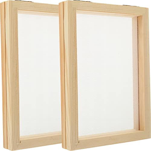 BESPORTBLE 10 unidades de marcos de madera para hacer papel, marco de fabricación de papel, marco de madera para decoración, color caqui, 18 x 12,5 x 11,5 cm