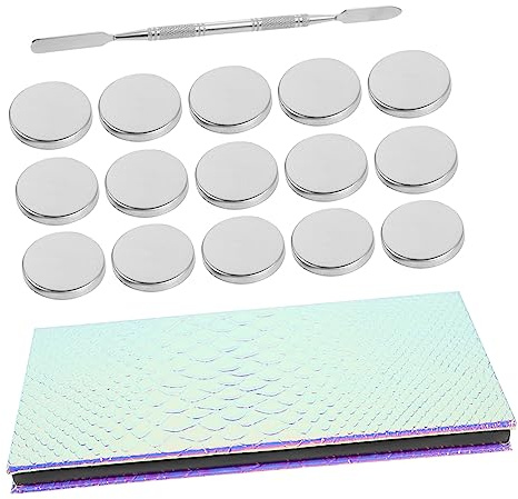 iplusmile Magnetic Eyeshadow Palette with Mirror Durable Empty Cosmetic Tray for DIY Eyeshadow Portable Makeup Holder with Pans and Mixing Stick Reusable Storage