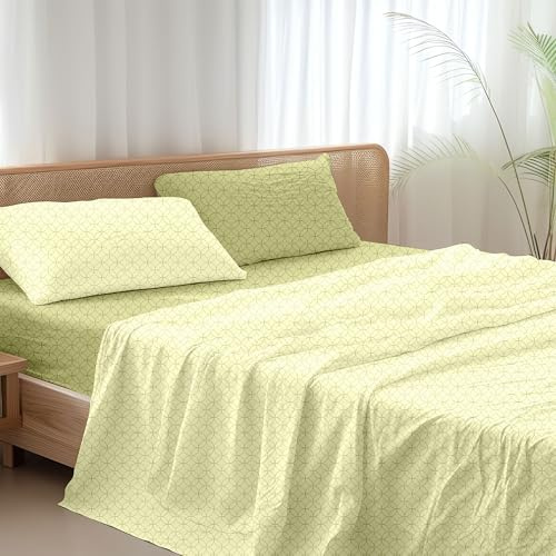 Ruggeri - Completo Letto - 100% Morbida Microfibra di Alta Qualità | Federe + 1 Lenzuolo con Angoli + 1 Lenzuolo Sopra - Collezione Everyday (Optical Verde)