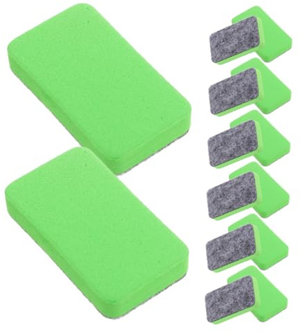 DOITOOL 100 pezzi Mini Cancellini per Lavagna Bianca in Feltro Verde da Riutilizzabili e Lavabili per Insegnanti Ufficio e Casa Pulizia e Duratura