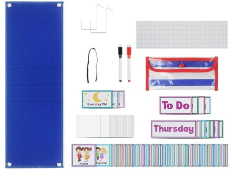 osiuujkw Calendario Visual Diario Características Duradero Fácil de Ayudar a los niños a desarrollar hábitos y rutinas diarias significativas Calendario Visual Planificador Infantil