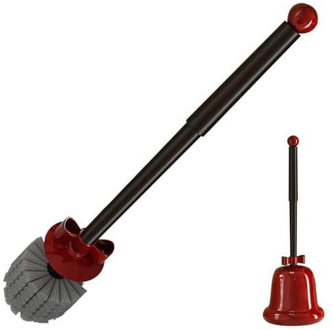 Cepillo para tazón - Escobilla de inodoro | Fregona de limpieza - Inodoro en forma de campana con asas largas sin puntos ciegos, perfecto para limpiar baños profundos y decoraciones navideñas