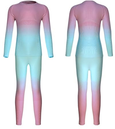 Thermounterwäsche Kinder, Skiunterwäsche Funktionsunterwäsche für Ski,Fussball,Sport - Thermo Unterwäsche Set für Jungen und Mädchen Lange Atmungsaktiv Sportunterwäsche für 6-14 Jahre Kids