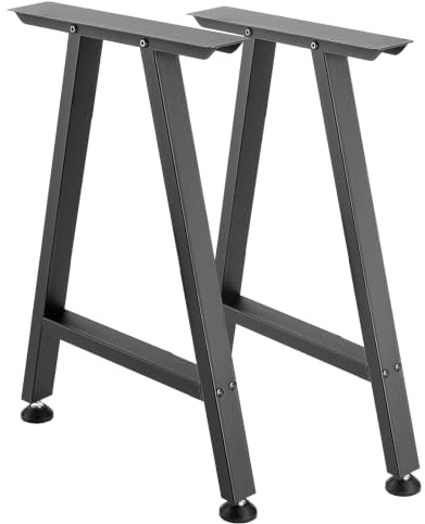VEVOR Table Legs, 29.1 H x 21.7 W Trapezoid Steel Furniture Legs, Modular Design, Easy Assembly, 2204 lbs Max Load Heavy Duty, Ideal for Home Office Desk, Coffee Dinner Bar Tables,Set of 2, Black