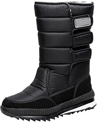 LvRao Bottes de Neige avec Fourrées Doublure Chaude Imperméable Boots de Neige Chaussures d Hiver pour Homme # Noir 39