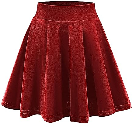 Urban GoCo Donna Velvet Vintage mini svasato Skater Gonna