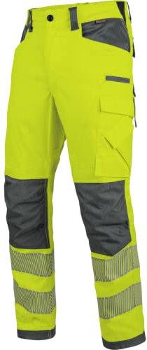 WÜRTH MODYF Warnschutz Winter Bundhose Neon EN 20471 2 - professionelle Arbeitshose für Herren - Warnschutzhose mit Knieschutztaschen - in der Größe 66 in Gelb