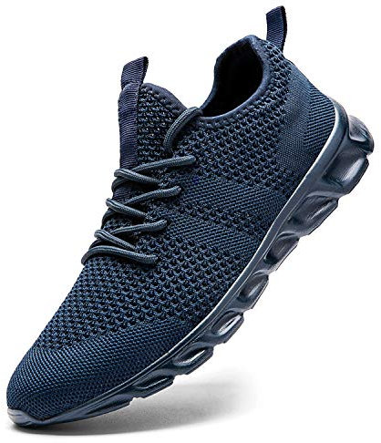 Damyuan Herren Turnschuhe Schuhe Laufschuhe Sportschuhe Sneaker Freizeit Straßenlaufschuhe Leichtgewichts Atmungsaktiv Walkingschuhe Outdoor Fitness Joggingschuhe Sportsschuhe Blau 47 EU
