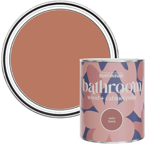 Rust-Oleum Red Moisture Resistant Bathroom Wood and Cabinet Paint in Satin Finish - Siena 750ml