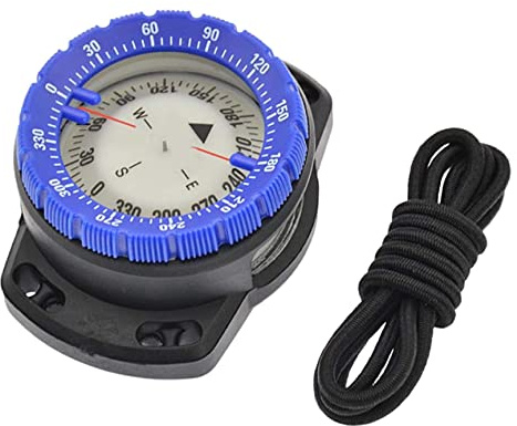 Pineeseatile Diving Compass,Dive Compass Surfing Luminous Underwater 50M Wrist Compass Night Vision Waterproof Navigation Compass With Bungee Blue