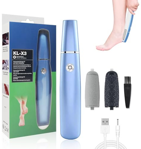 HASAIKA® Smerigliatrice Elettrica per Piedi, Calli Piedi Rimozione Lima Elettrica con punte di ricambio per rimuovere la pelle secca e morta e i calli