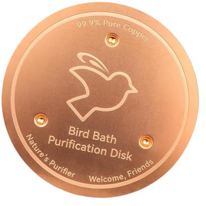 Disco de cobre para baño de pájaros, discos limpiadores de metal, accesorios de alimentador, disco de purificación de soporte de triple punto, disco de limpieza de cobre con triple punto para cuenco