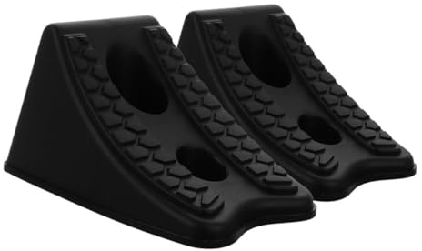 Mikinona 2 Piezas Cuñas para Ruedas de Plástico Resistente de Bloqueadores Antideslizantes para Coches Autocaravanas y Vehículos Todoterreno Posicionamiento y