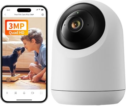 SwitchBot 2K säkerhetskamera, Wi-Fi inomhusövervakningskamera med 360°/115° synfält, persondetektion, rörelsespårning, 2-vägsljud, IR nattvision, kompatibel med Alexa, 2,4 GHz