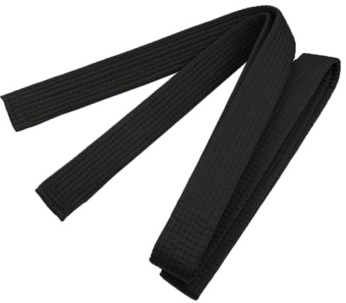 TOPTIE Karate TaeKwonDo Belt, Martial Arts Double Wrap Solid Rank Belt-Black-Size 2