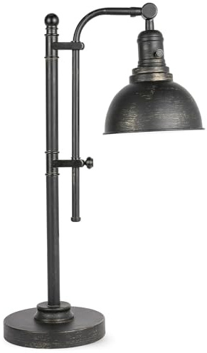 VONLUCE Rustic Desk Lamp Bronze Adjustable, Industrial Style Metal Task Lamps 25-29, Vintage Work Light, Farmhouse Reading Lamp in Aged Bronze Finish, ETL Certificate