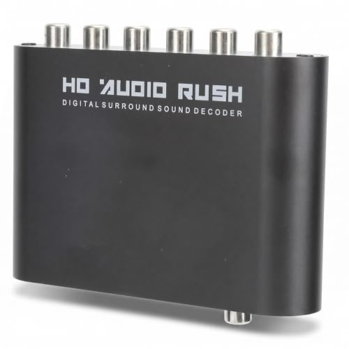 Decodificatore, Stereo Analogico, 5.1CH Converter AC-3 Decoder Digitale Ottico da Coassiale Ad Analogico Lettore Video HD, per Casa/Sala Concerti/Cinema (Host+USB+fibra ottica)