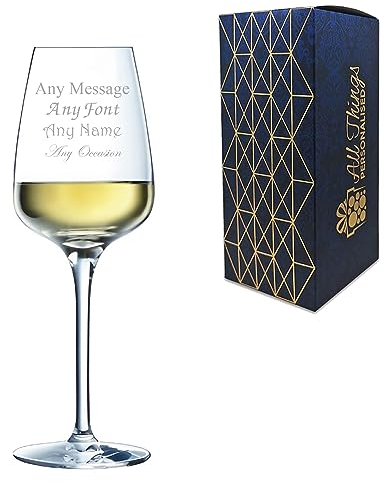 Personalised Engraved Crystal Wine Glass, Sublym 250ml or 8.7oz Small Wine Glass, Gift Boxed, Lead Free, Customise with Any Message, Engraved in The UK