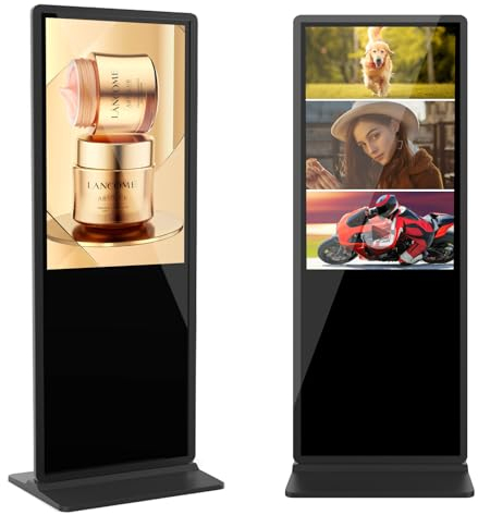 YCKJNB 55 Zoll 4K Digitaler Kundenstopper, Werbedisplay Digital, Werbeaufsteller, Vertical Monitor, IPS HD LCD Bildschirm, Digital Signage, Smart Monitor, Interaktive Anzeigetafel