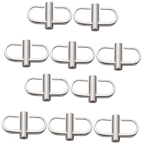 LALAFINA 10pcs Silver Luggage Belt Metal Buckles Webbing Chain Straps Screw Fastening for Diy Craft Backpack Suitcase