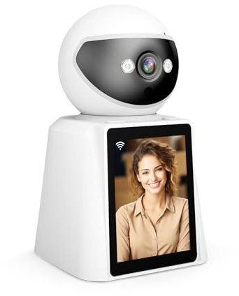 SRIHOME Caméra de Surveillance PTZ Intelligente, avec écran de 2,8 Pouces, 4MP FHD, détection humanoïde, Vision Nocturne, Appels vidéo et vocaux bidirectionnels, Utilisation en intérieur