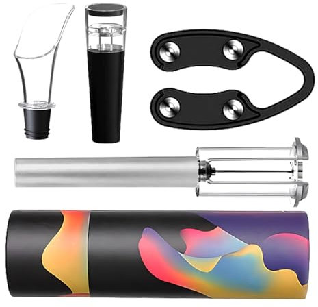 Set di apribottiglie per vino, kit per vino | Kit da 4 pezzi | Accessorio per bar facile, apribottiglie di vino per camerieri e camerieri