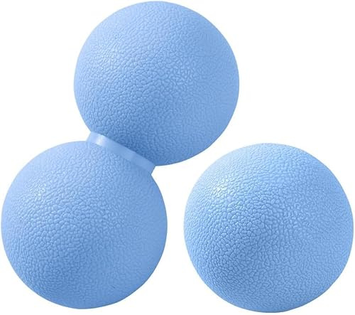 Xensamy 2-Piece Peanut Massage Ball Roller，Double Lacrosse Ball，Acupoint Myofascial Release，Muscle Knot Relaxer Trigger Point for Physical Therapy, Occipital,Back Knot,Psoas Muscle Release Tool (Blue)