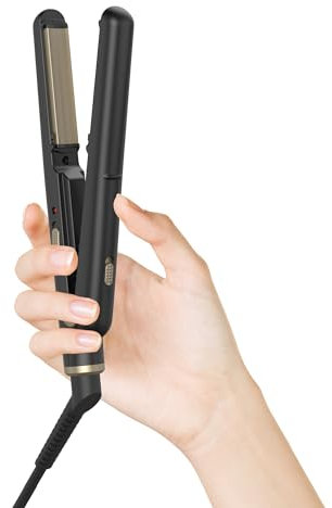 OKWRAP Mini Glätteisen für kurzes Haar, kleines Haarglätter passt in die Handtasche, Reiseglätteisen Duale Spannungsversorgung, Glätteisen Mini Keramik-Heizplatte