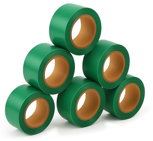 SINGHAL Confezione da 5 nastri per segnaletica verde lime, 2,5 cm x 228,6 m di lunghezza, nastro altamente visibile per marcatura e barriera, nastro non adesivo per tracciare e alberi