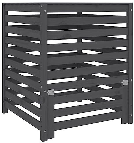 Compostador gris 82,5 x 82,5 x 99,5 cm madera maciza de pino, 823817