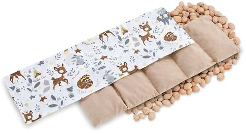 Cojín térmico de huesos de cereza para microondas para recién nacidos y adultos, para cuello, hombros y espalda, calor y frío, cojín para bebé, con huesos de cereza, 60 x 20 cm