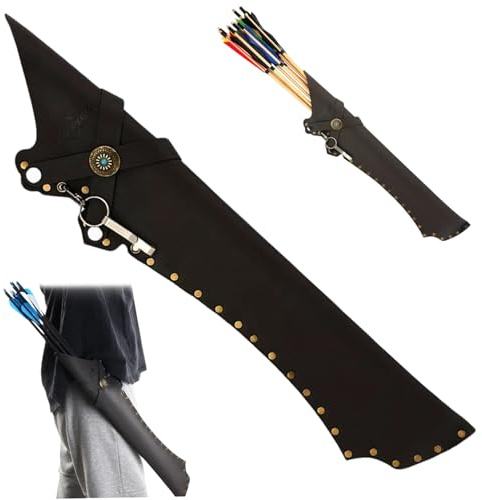 Arrow Quivers, 5x24 Inch Archery Quivers, PU & Oxford, Portable Arrow Holder with Keyring & Connector for Archery Enthusiasts