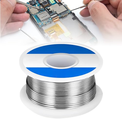 Lot de 2 bobines de fil à souder 60/40 en colophane Sn60 Pb40 avec flux, faible dégagement de fumée et débit facile, fil à souder électrique pour circuits imprimés et bricolage, bobine de 100 g (1,0