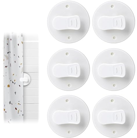 6 clips para cortina de ducha, clips de protección contra salpicaduras, resistentes al viento, clips de protección para sujetar la cortina de ducha, accesorios inteligentes para ducha, camping, baño