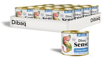 Dibaq Sense Grain Free Salmón y Pavo Cachorro Mini, 12 uds x 190 gr