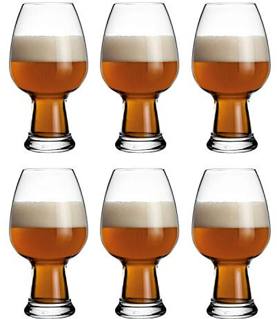 Luigi Bormioli Birrateque Set of 6 Wheat Weiss Glasses - 780ml / 78cl / 26 ½ oz - Craft Beer Style Design - Lead Free Crystal Glass - Break Free & Dishwasher Safe