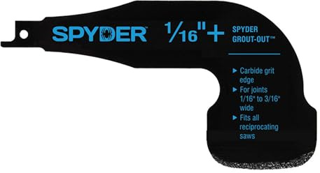 Spyder Grout Remover Tool, Accessory for Reciprocating Saws, for Grout Joints 1/16-3/16 (100263)