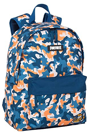 Fortnite Rucksack American Blue Camo - Schulranzen mit Hauptfach und Vordertasche - Mit Laptopfach und Gefüttertem Innenraum - Ergonomische, Gepolsterte Riemen - 41 x 31 x 13,5 cm - Toybags