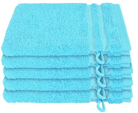 Schiesser Waschhandschuhset Milano - 5-teilig - 16 x 22 cm - Türkis