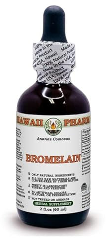 Hawaii Pharm Europe Bromelain (Ananas Comosus) Dry Powder Alcohol-Free Liquid Extract Glycerite 60 ml