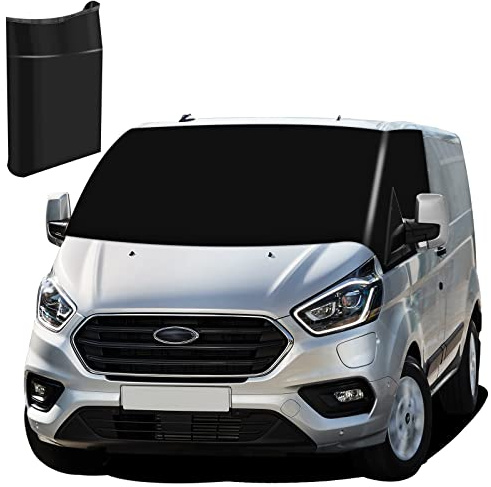 MaxEarn för Ford Transit anpassad bilvindruteskydd, 600D full mörkläggning Oxford vindruta Thermomatten, resistent vattentät främre vindruta förpackningsskydd