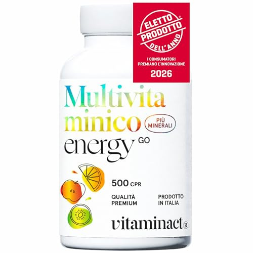 Multivitaminico Completo con Minerali (Dura 1 anno e 4 mesi) 500 Compresse Super Assorbibili Grazie al Processo Avanzato di Micronizzazione, Massimo Dosaggio di Vitamine, Utile Per Tutta la Famiglia.