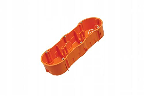 5x 3-Fach Gipskartondose, Rigips Hohlwanddose, Gerätedose, Schalterdose, Abzweigdose Orange UP HW Ø 68mm x 204mm x 60mm Tiefe, zur Befestigung der Dose in Gipskartonplatten, PK60-41PG 5st.