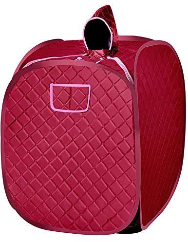 Ångbastu för hemmet, minibastubox, bärbar ångbastu, mobil ångbastu SPA, hälsosam hemmabastu, ångbad bastu med fjärrkontroll (röd-80 x 80 x 100 cm)