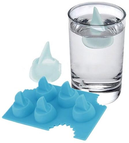 Shark Ice Cube Tray, Shark Fin Shape Ice Cube Tray Ice Mold, Silicone Shark Fin Ice Tray For Shark Lovers Ice Molds, for Shark Theme Birthday Party Supplies