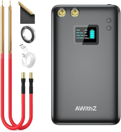 Akku Punktschweißgerät, AWithZ Tragbares Punktschweißgerät für Akkus mit 7500mAh,1,5-Zoll-LCD,99Gang Mini Punktschweißgerät zum Reparieren/Auswechseln/Selbstbauen von Akkupacks
