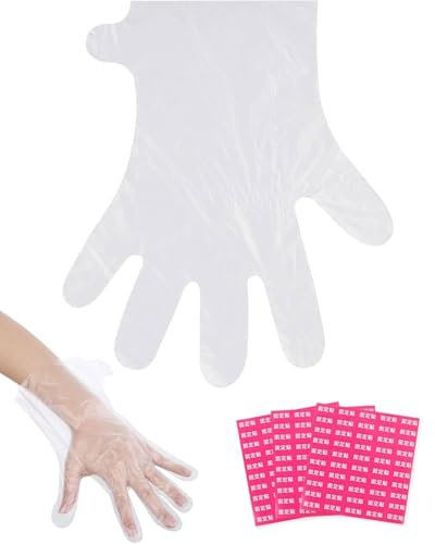 KGDUYC 100 Stück Paraffinhandschuhe, Handmasken, Einlagen für Paraffinbad-Pads, transparente Kunststoffhandschuhe für Handsalon Haarfärbung Spa-Wachs-Behandlung